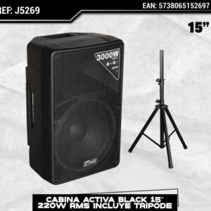 Cabina Activa Black 15” – 220W RMS