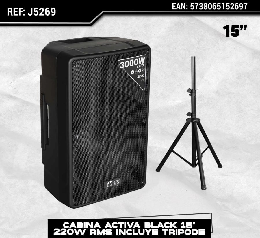 Cabina Activa Black 15” – 220W RMS