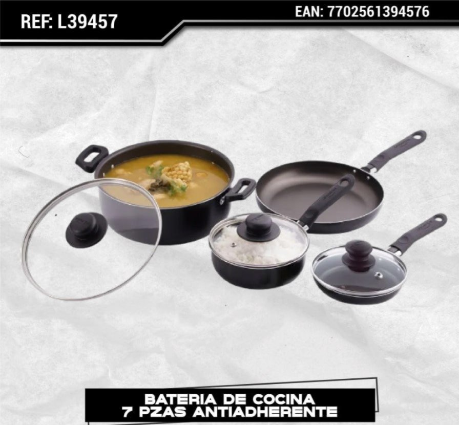 Batería de cocina 7 piezas antiadherente universal