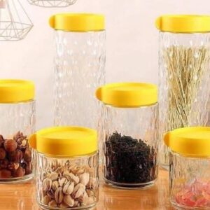 Tarro organizador de vidrio *6 con tapa pláticas