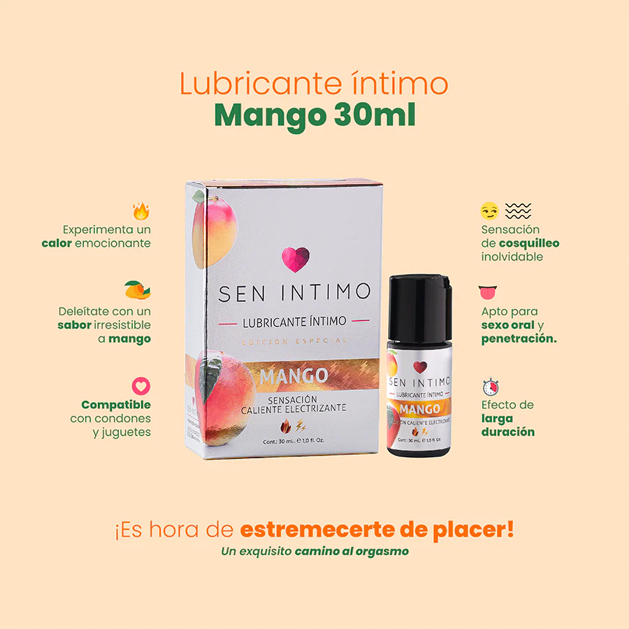 Lubricante íntimo Mango Sensación Caliente Electrizante X 30 ml - Image 3