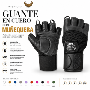 GUANTES EN CUERO CON MUÑEQUERA